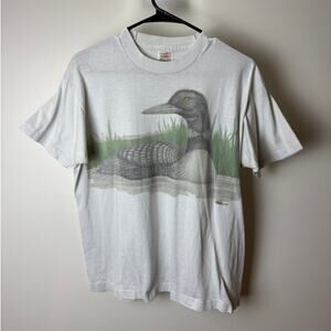 Vintage Loon Nature Tee Minnesota Bird 90s FOTL Tag - M/L